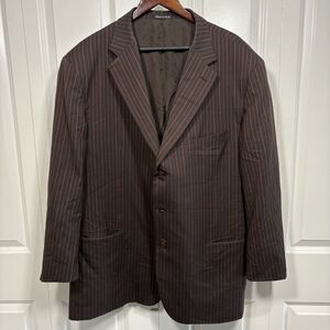 Pal Zileri Blazer Mens 54R Brown Stripe Wool Made Italy Abito Privato Classic